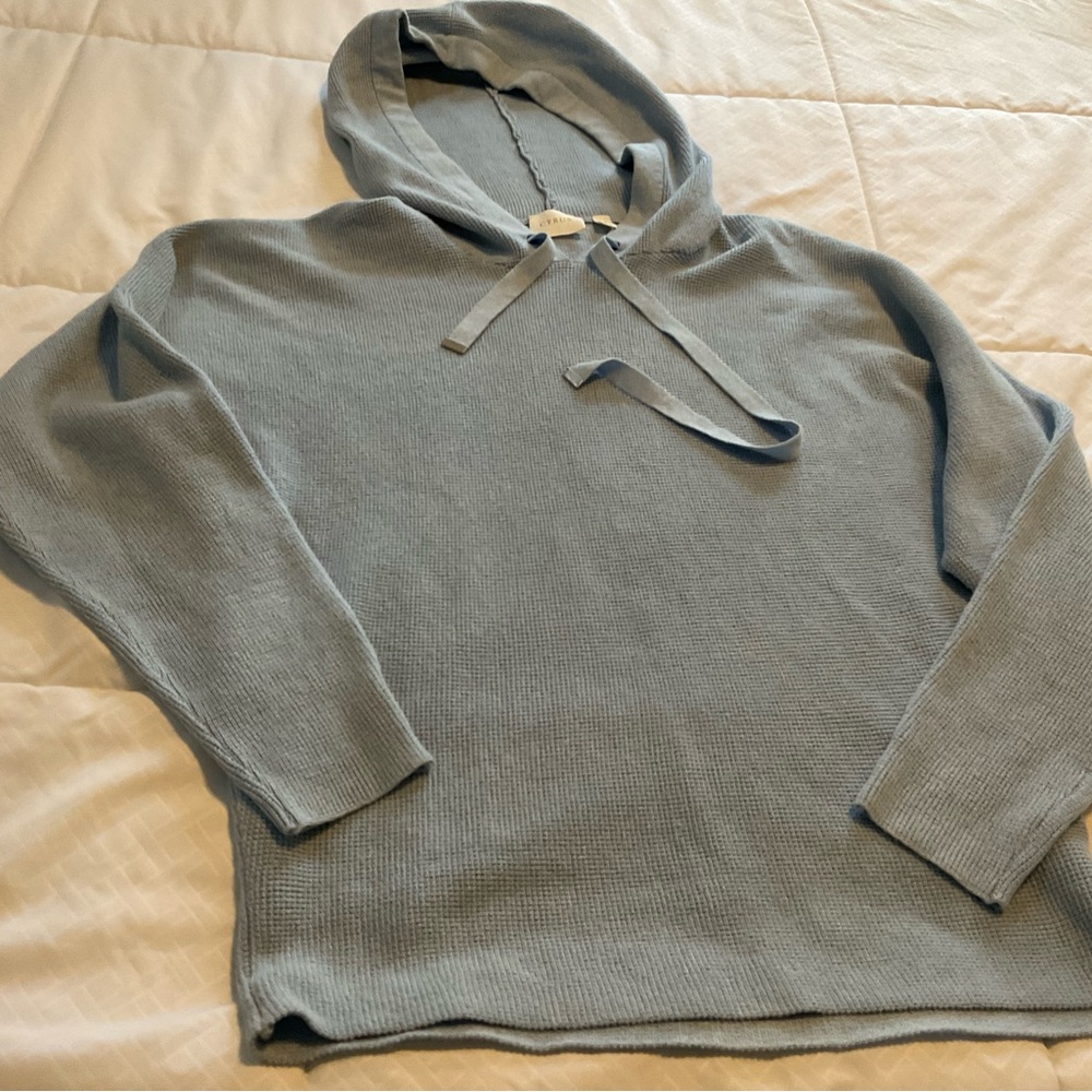 Cozy Blue Knit Hoodie
